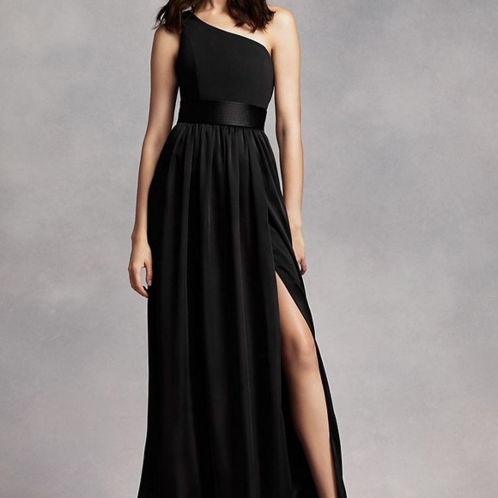 Vera Wang One Shoulder Satin Bridesmaid Dress